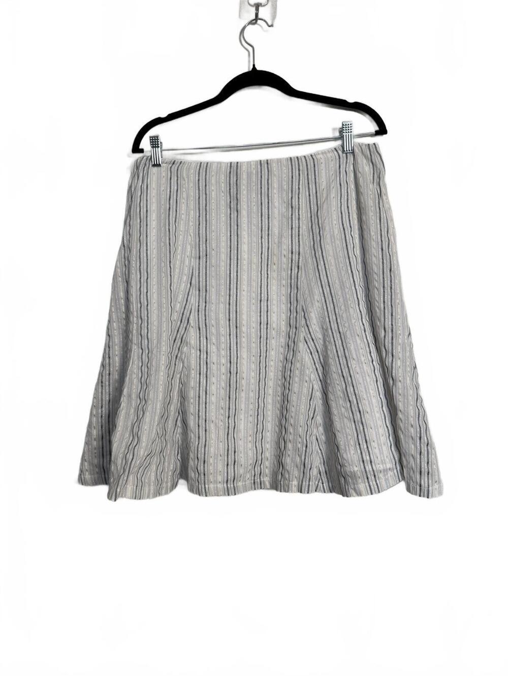 Y2K Girl Light Gray Striped A-Line Skirt